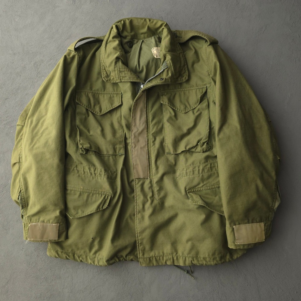 Vintage 1960s Rolane Sportswear Green M-65 Field Jacket Medium Short Military